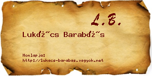 Lukács Barabás névjegykártya